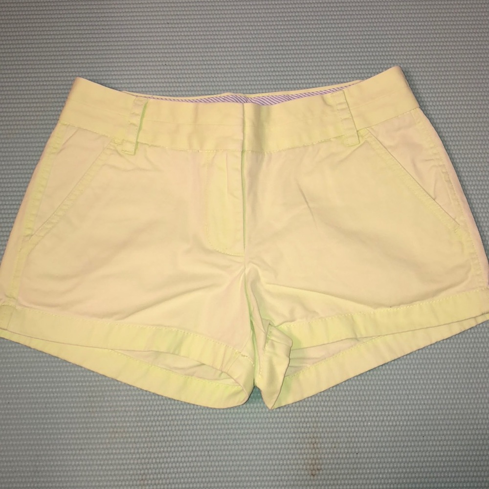 J. Crew pale lime green chino shorts